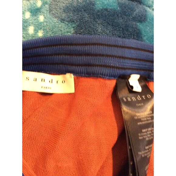 Sandro Paris Crocheted Skirt Chevron Small Stretchy Midi Elastic Waist boho - Picture 3 of 8